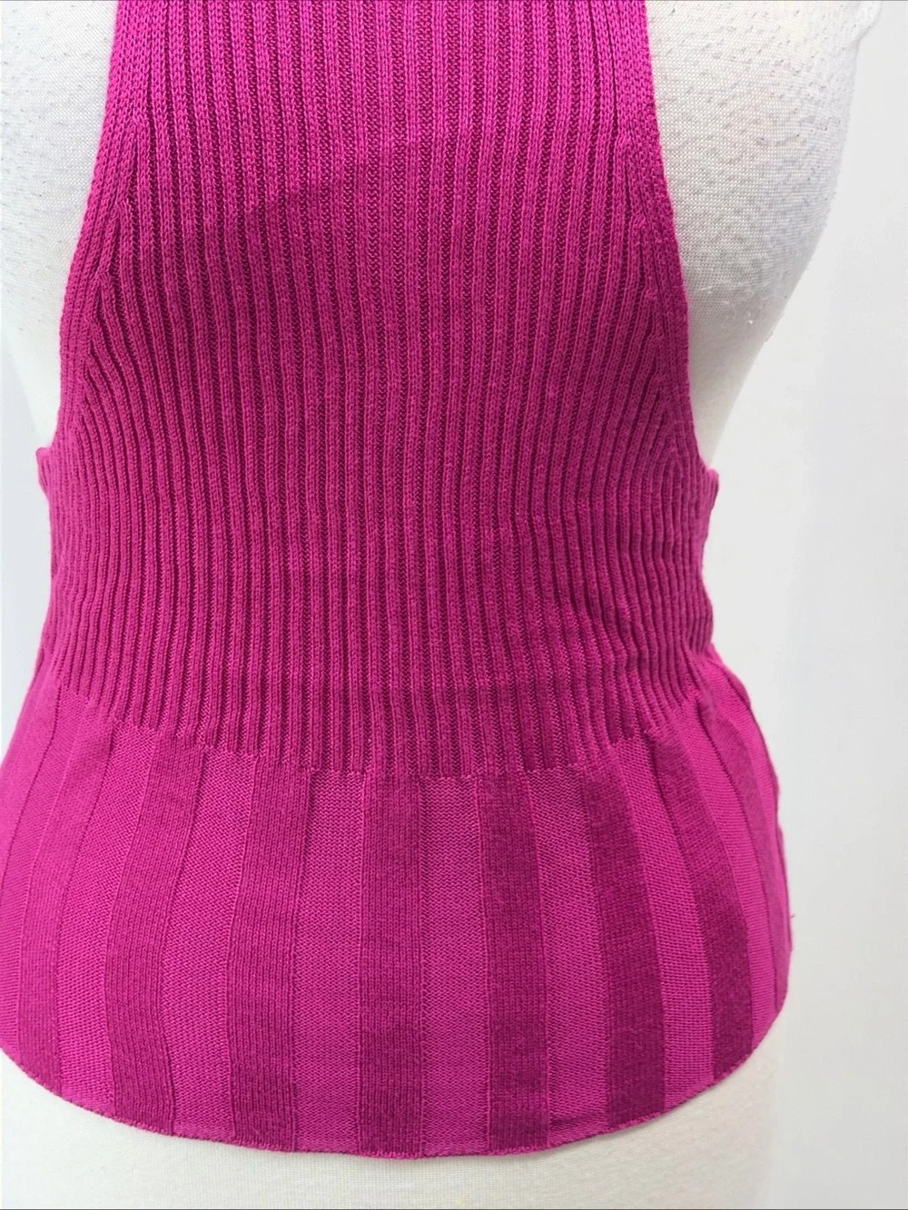 Intimately Free People Medium Magenta Ribbed Racerback Tank Cropped Knit Top - Picture 3 of 9